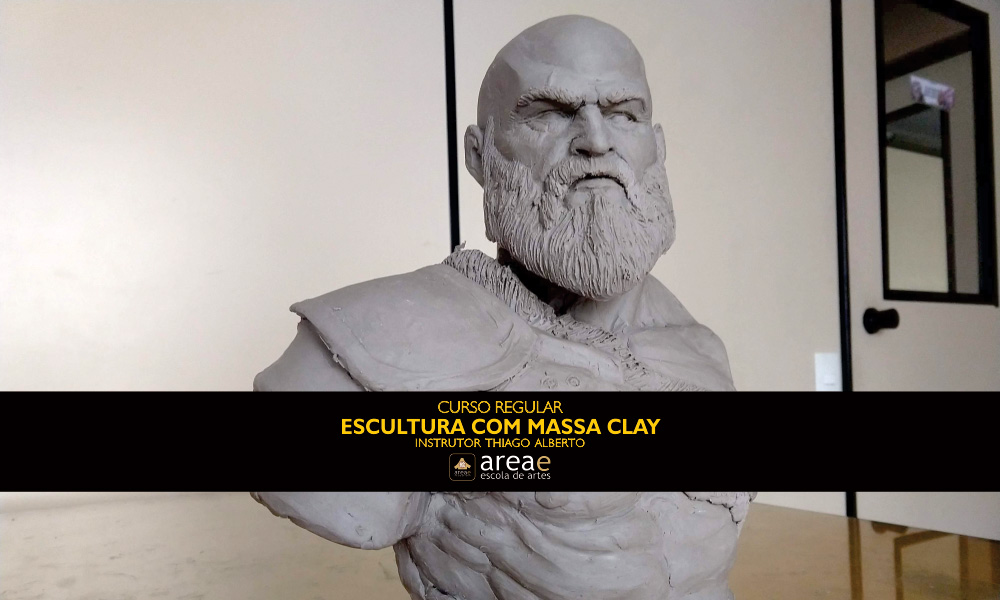 Curso de escultura com massa clay.