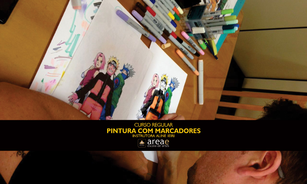 Curso de pintura com marcadores.