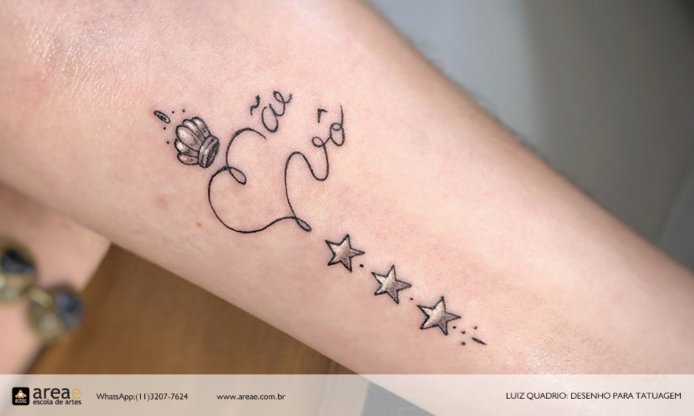 Tatuagem estilo fine line do instrutor Luiz Siqueira