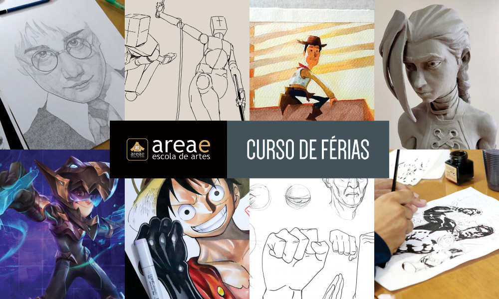 Curso de férias de desenho, pintura e escultura.